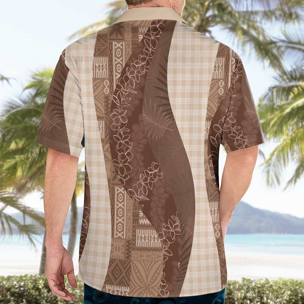 Polynesian Tribal Pattern Patchwork Picturesque Hawaiian Shirt Mocha
