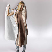 Polynesian Tribal Pattern Patchwork Picturesque Hooded Blanket Mocha