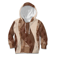 Polynesian Tribal Pattern Patchwork Picturesque Kid Hoodie Mocha