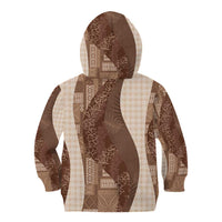 Polynesian Tribal Pattern Patchwork Picturesque Kid Hoodie Mocha