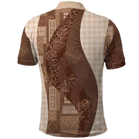 Polynesian Tribal Pattern Patchwork Picturesque Polo Shirt Mocha