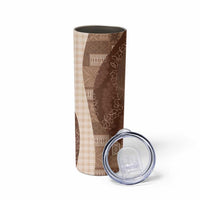 Polynesian Tribal Pattern Patchwork Picturesque Skinny Tumbler Mocha