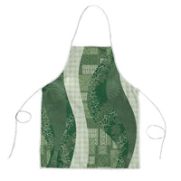 Polynesian Tribal Pattern Patchwork Picturesque Apron Sage Green