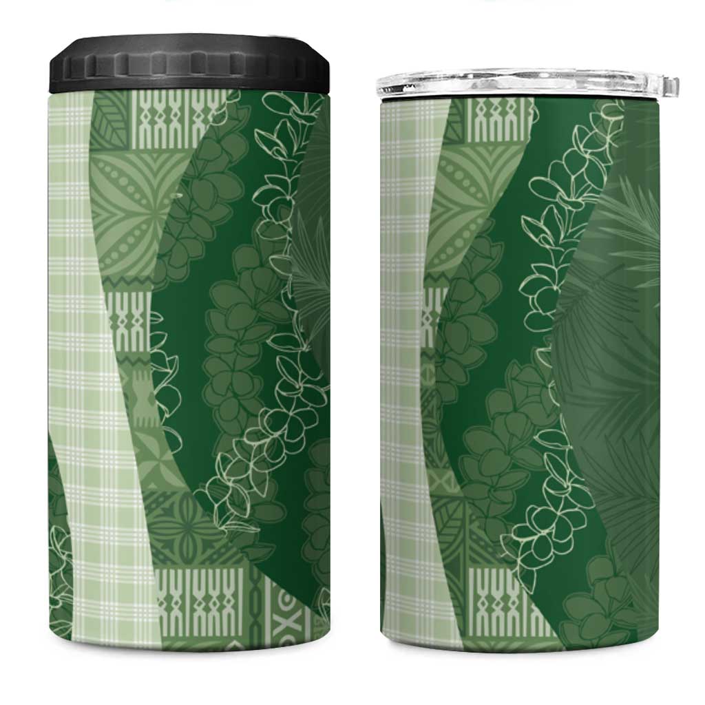 Polynesian Tribal Pattern Patchwork Picturesque 4 in 1 Can Cooler Tumbler Sage Green LT7 One Size: 16 oz Sage Green - Polynesian Pride