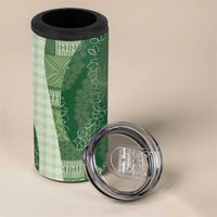 Polynesian Tribal Pattern Patchwork Picturesque 4 in 1 Can Cooler Tumbler Sage Green LT7 - Polynesian Pride