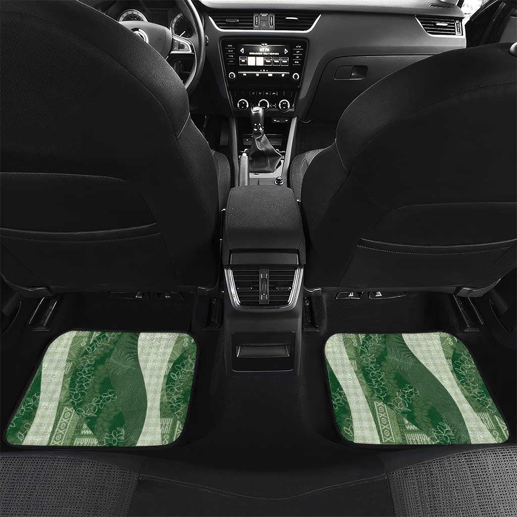 Polynesian Tribal Pattern Patchwork Picturesque Car Mats Sage Green