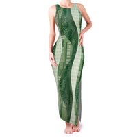 Polynesian Tribal Pattern Patchwork Picturesque Family Matching Tank Maxi Dress and Hawaiian Shirt Sage Green LT7 Mom's Dress Sage Green - Polynesian Pride