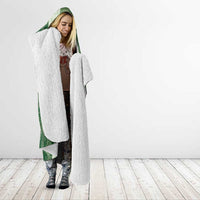 Polynesian Tribal Pattern Patchwork Picturesque Hooded Blanket Sage Green