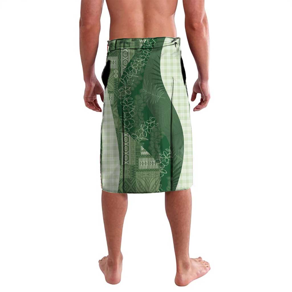 Polynesian Tribal Pattern Patchwork Picturesque Lavalava Sage Green
