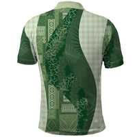 Polynesian Tribal Pattern Patchwork Picturesque Polo Shirt Sage Green