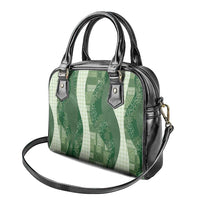 Polynesian Tribal Pattern Patchwork Picturesque Shoulder Handbag Sage Green