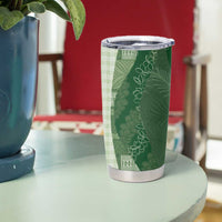 Polynesian Tribal Pattern Patchwork Picturesque Tumbler Cup Sage Green