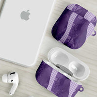 Polynesian Tribal Pattern Patchwork Picturesque AirPods Case Deep Violet