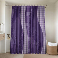 Polynesian Tribal Pattern Patchwork Picturesque Bathroom Set Deep Violet