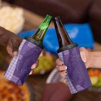 Polynesian Tribal Pattern Patchwork Picturesque 4 in 1 Can Cooler Tumbler Deep Violet
