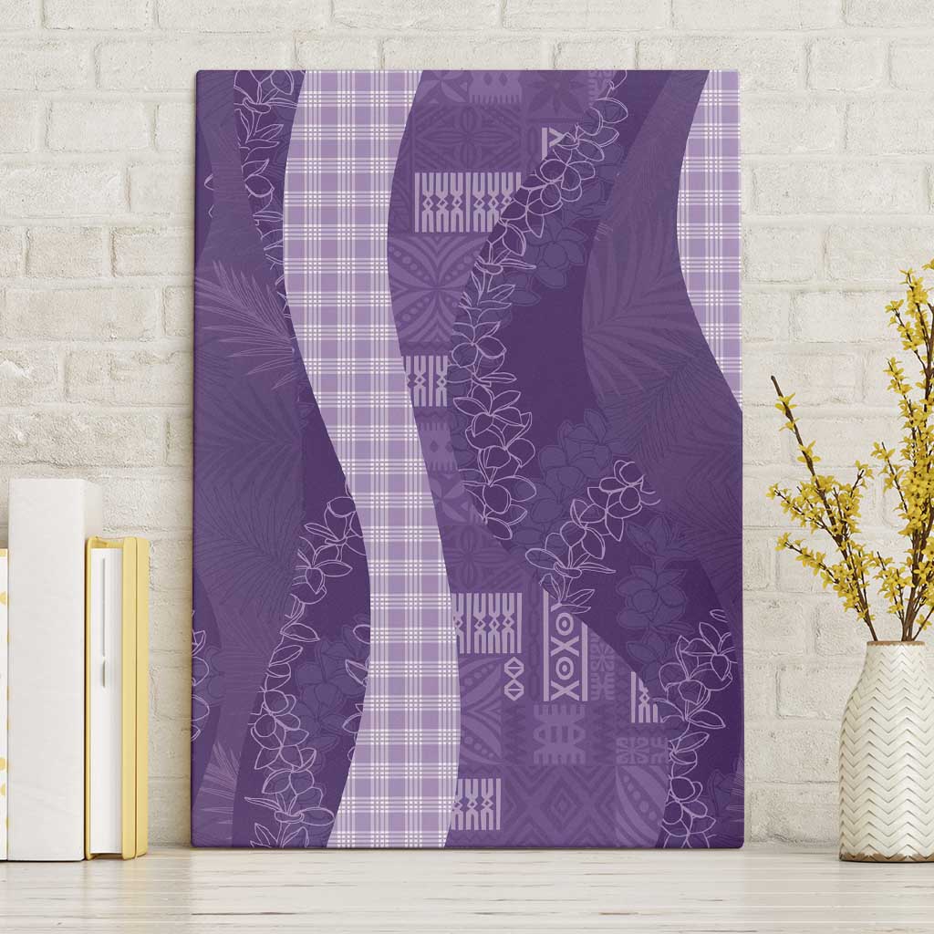 Polynesian Tribal Pattern Patchwork Picturesque Canvas Wall Art Deep Violet