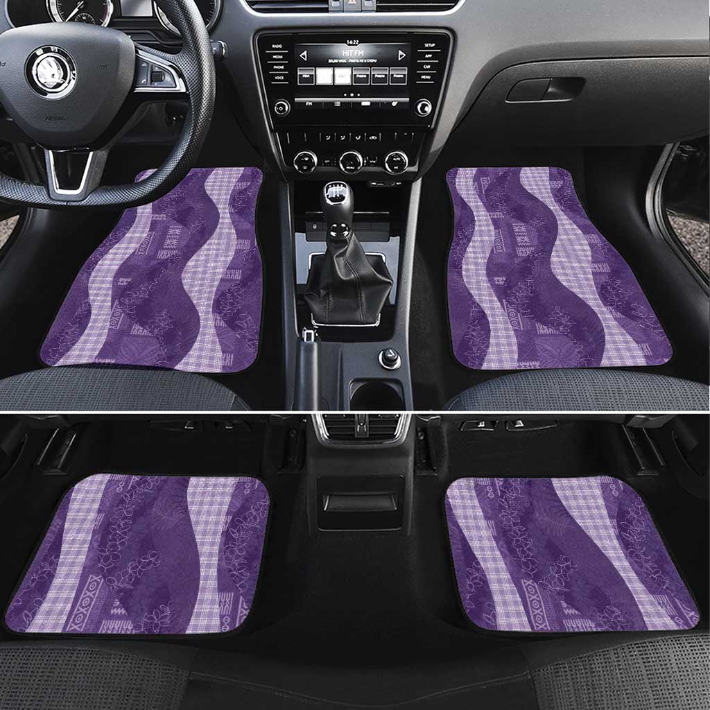 Polynesian Tribal Pattern Patchwork Picturesque Car Mats Deep Violet