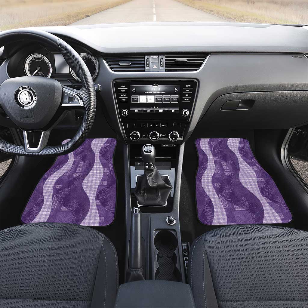 Polynesian Tribal Pattern Patchwork Picturesque Car Mats Deep Violet