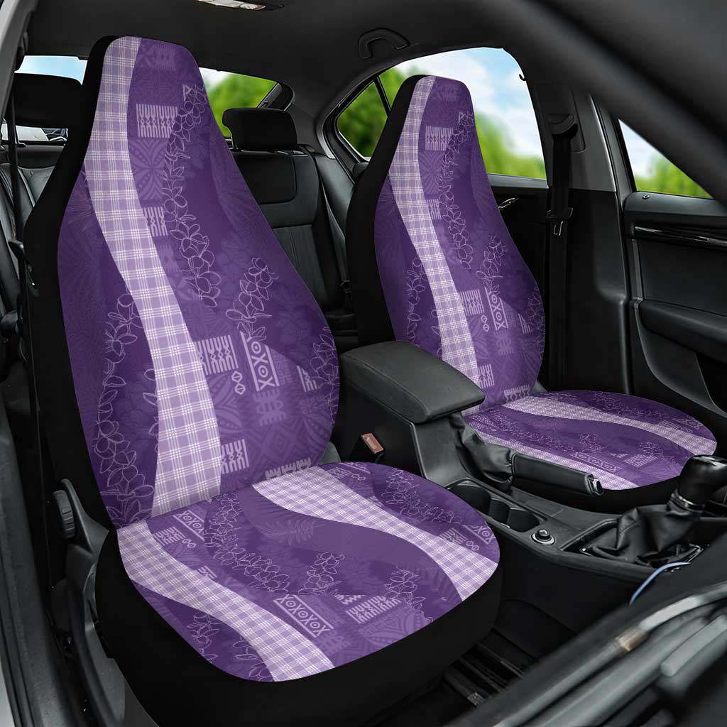 Polynesian Tribal Pattern Patchwork Picturesque Car Seat Cover Deep Violet