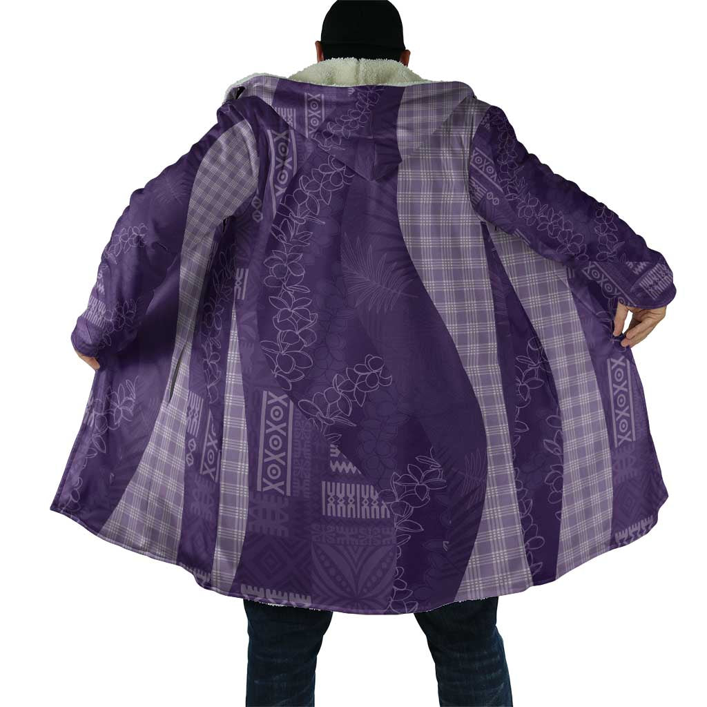 Polynesian Tribal Pattern Patchwork Picturesque Cloak Deep Violet