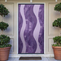 Polynesian Tribal Pattern Patchwork Picturesque Door Cover Deep Violet