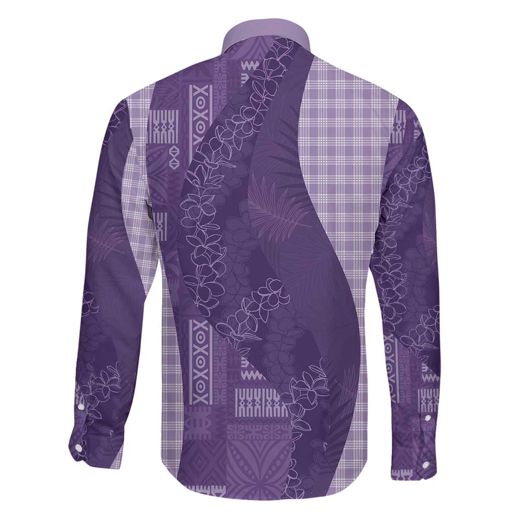 Polynesian Tribal Pattern Patchwork Picturesque Family Matching Summer Maxi Dress and Hawaiian Shirt Deep Violet
