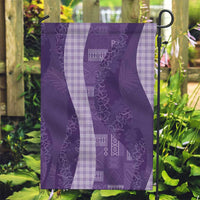 Polynesian Tribal Pattern Patchwork Picturesque Garden Flag Deep Violet