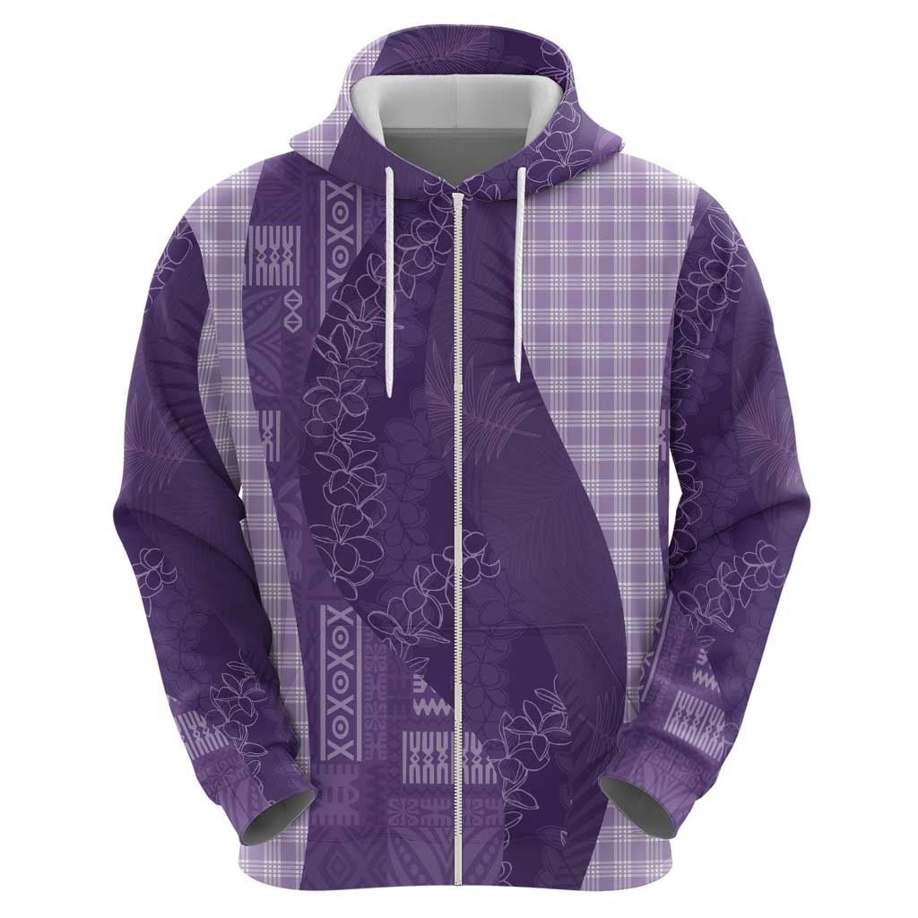 Polynesian Tribal Pattern Patchwork Picturesque Hoodie Deep Violet