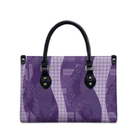 Polynesian Tribal Pattern Patchwork Picturesque Leather Bag Deep Violet
