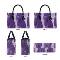 Polynesian Tribal Pattern Patchwork Picturesque Leather Bag Deep Violet