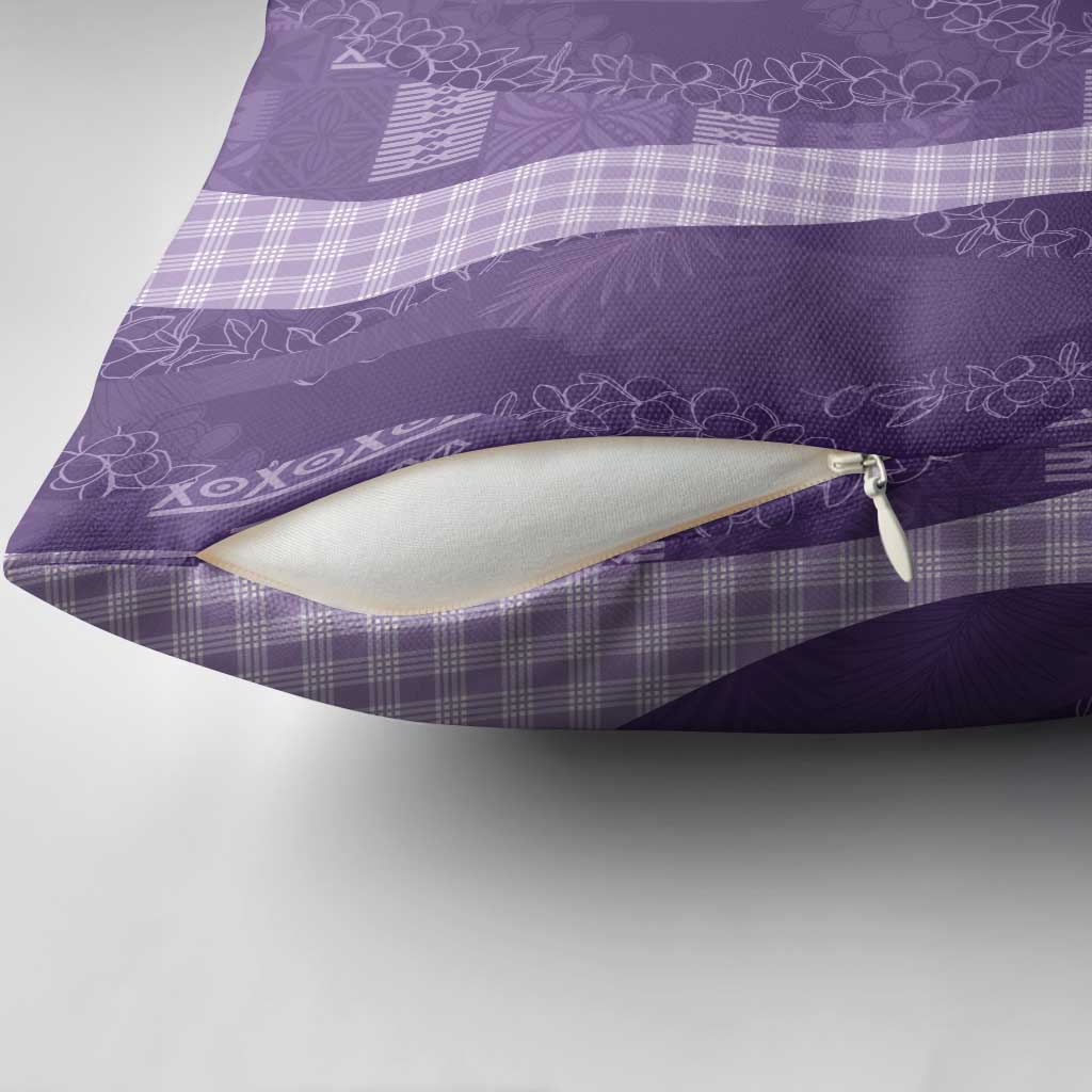 Polynesian Tribal Pattern Patchwork Picturesque Pillow Cover Deep Violet