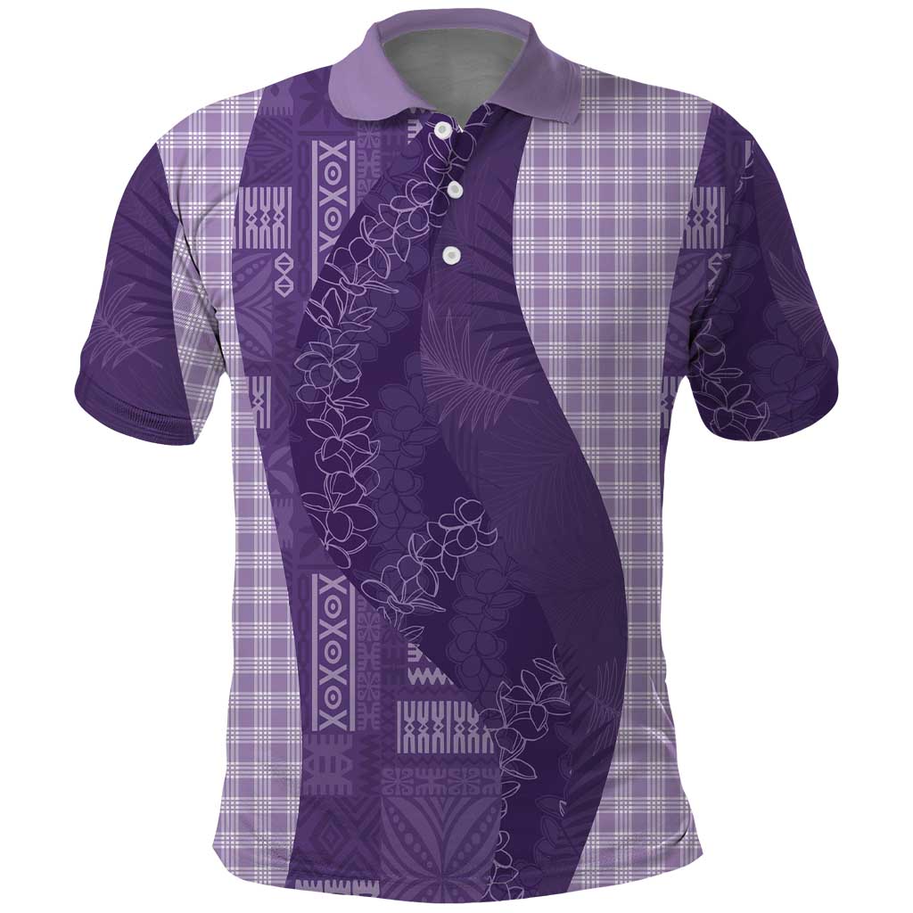 Polynesian Tribal Pattern Patchwork Picturesque Polo Shirt Deep Violet