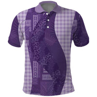 Polynesian Tribal Pattern Patchwork Picturesque Polo Shirt Deep Violet