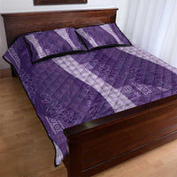 Polynesian Tribal Pattern Patchwork Picturesque Quilt Bed Set Deep Violet
