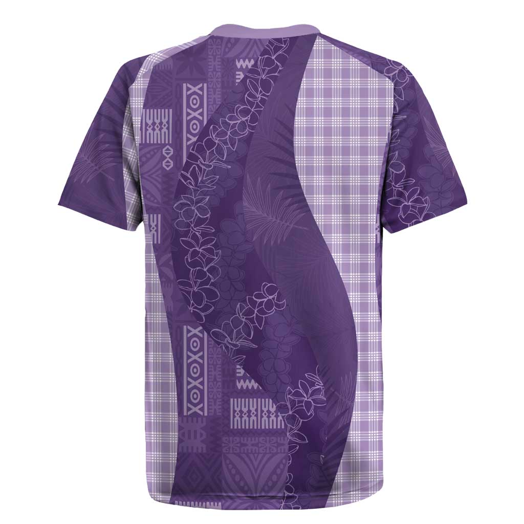 Polynesian Tribal Pattern Patchwork Picturesque Rugby Jersey Deep Violet