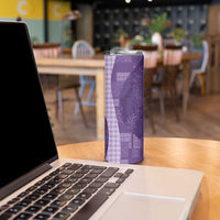Polynesian Tribal Pattern Patchwork Picturesque Skinny Tumbler Deep Violet