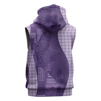 Polynesian Tribal Pattern Patchwork Picturesque Sleeveless Hoodie Deep Violet LT7 - Polynesian Pride