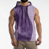 Polynesian Tribal Pattern Patchwork Picturesque Sleeveless Hoodie Deep Violet LT7 - Polynesian Pride