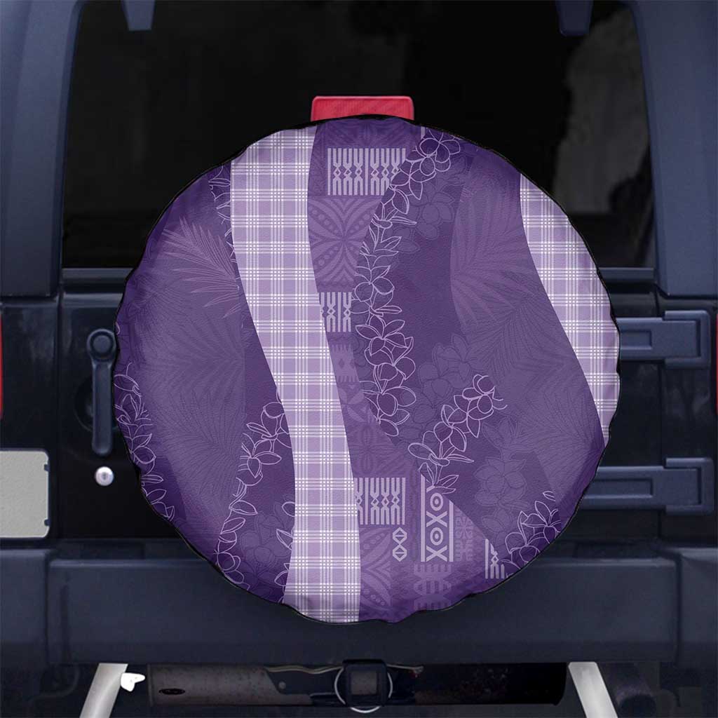 Polynesian Tribal Pattern Patchwork Picturesque Spare Tire Cover Deep Violet