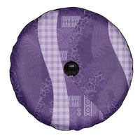 Polynesian Tribal Pattern Patchwork Picturesque Spare Tire Cover Deep Violet