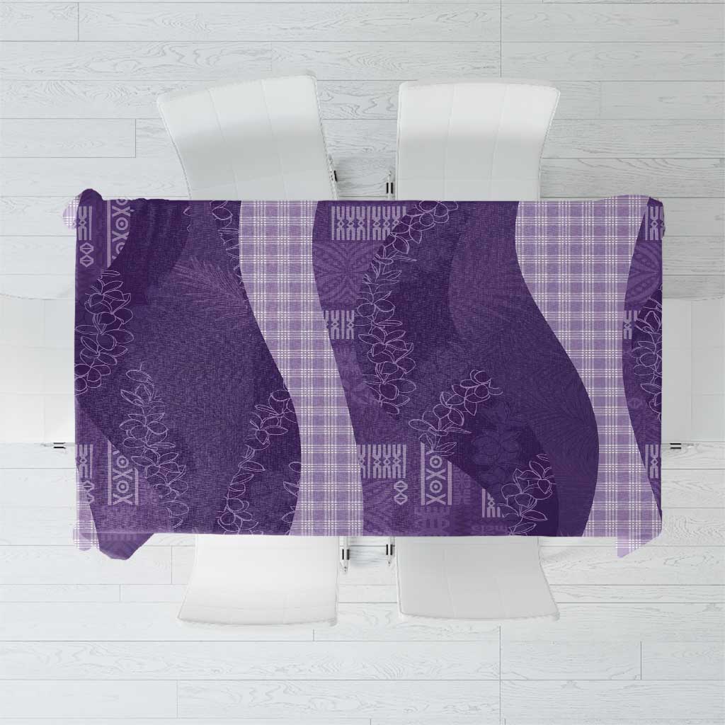 Polynesian Tribal Pattern Patchwork Picturesque Tablecloth Deep Violet