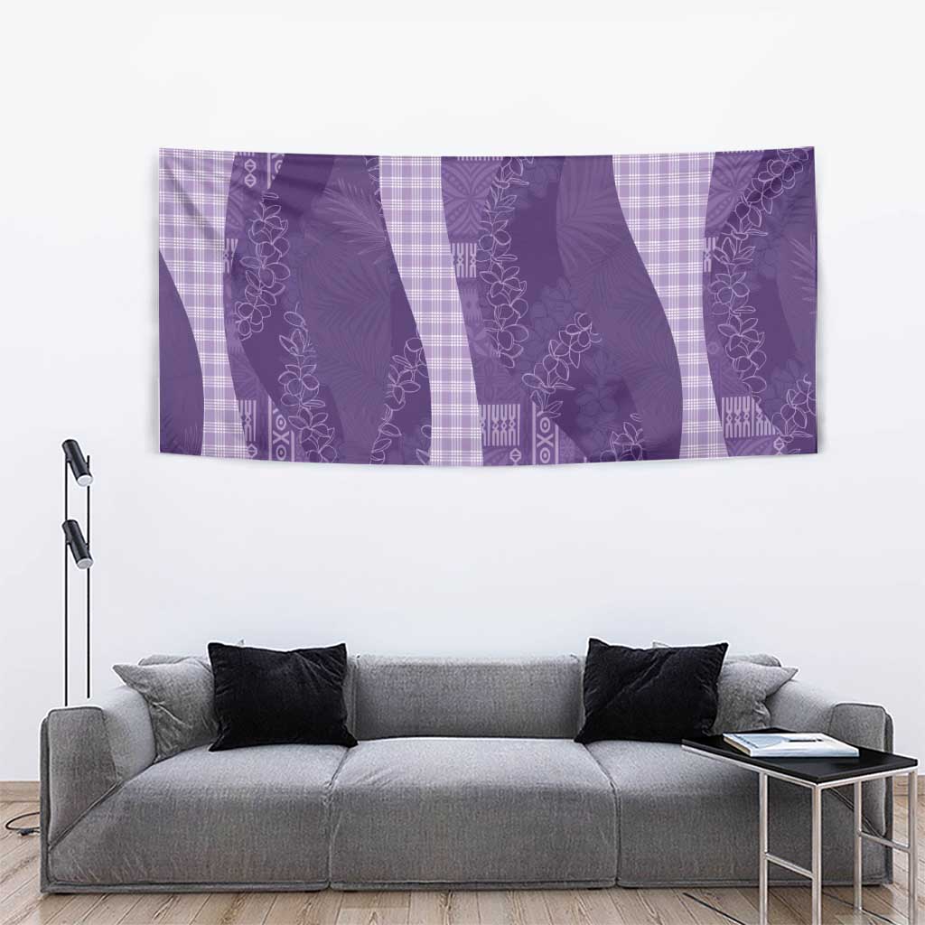 Polynesian Tribal Pattern Patchwork Picturesque Tapestry Deep Violet