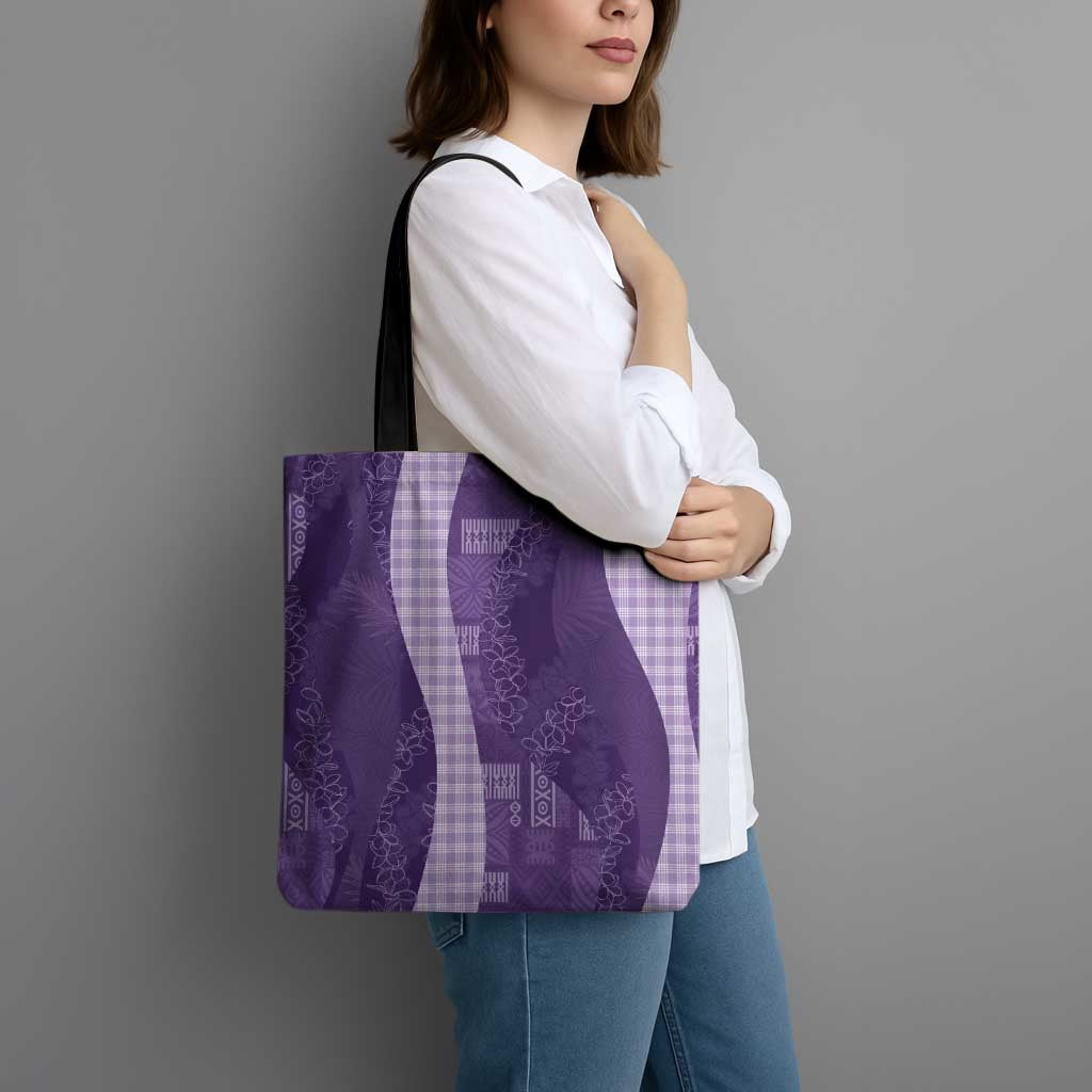 Polynesian Tribal Pattern Patchwork Picturesque Tote Bag Deep Violet
