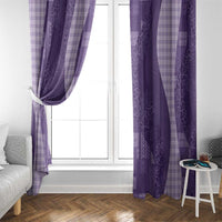 Polynesian Tribal Pattern Patchwork Picturesque Window Curtain Deep Violet