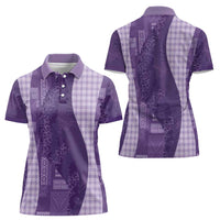 Polynesian Tribal Pattern Patchwork Picturesque Women Polo Shirt Deep Violet