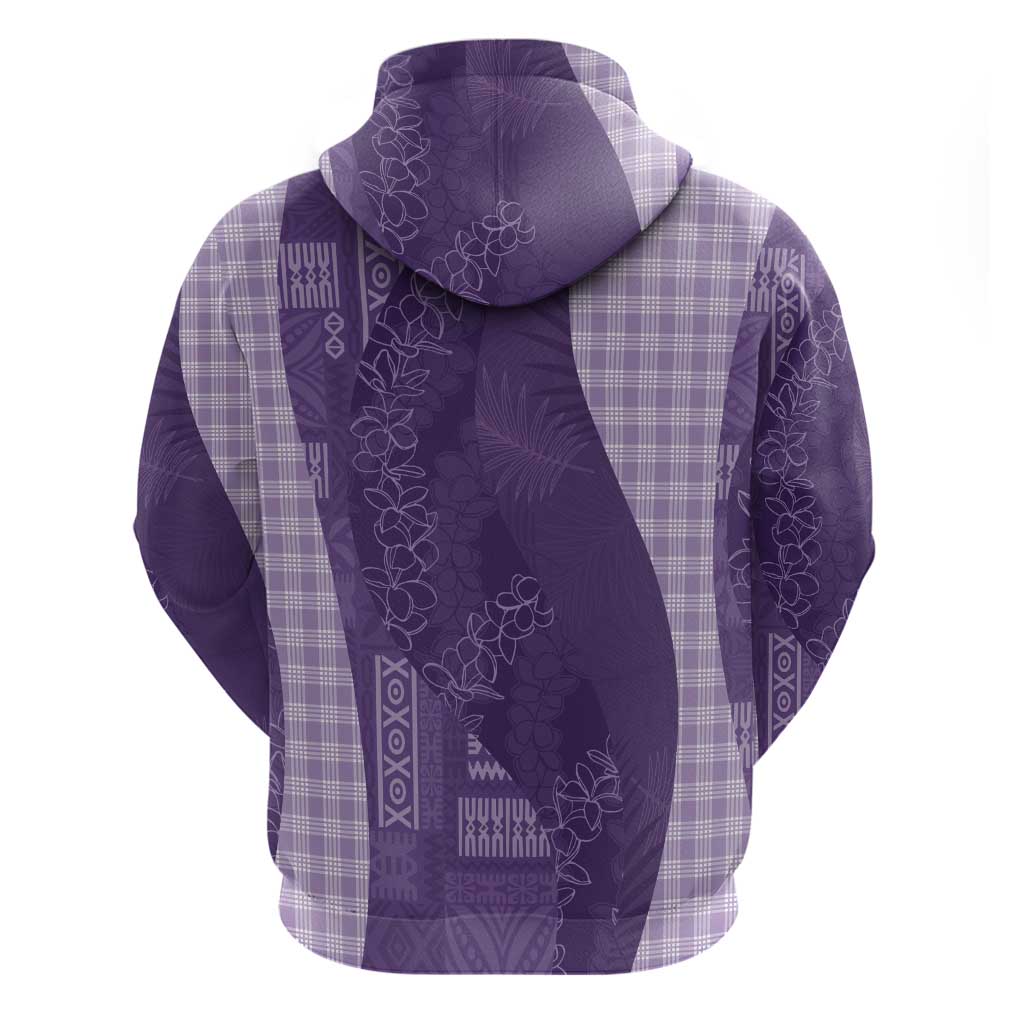 Polynesian Tribal Pattern Patchwork Picturesque Zip Hoodie Deep Violet