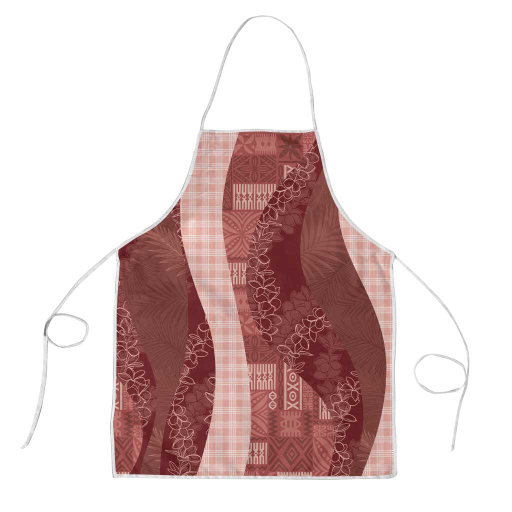 Polynesian Tribal Pattern Patchwork Picturesque Apron Crimson