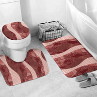 Polynesian Tribal Pattern Patchwork Picturesque Bathroom Set Crimson