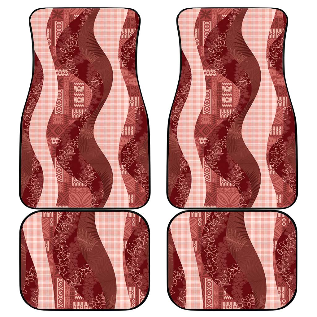 Polynesian Tribal Pattern Patchwork Picturesque Car Mats Crimson