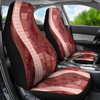 Polynesian Tribal Pattern Patchwork Picturesque Car Seat Cover Crimson